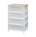 アイリスオーヤマ ウッドトップチェスト 4段(ホワイト/ フレンチオーク) W654P(WFO) 返品種別A