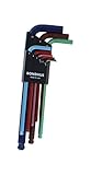 Bondhus 69499 Ball End L-Wrench Set with ColorGuard Finish, 9 Piece [並行輸入品]