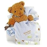 Personalized Bear Essentials Gift Set - Boy by Baby Gift Basket Company [並行輸入品]