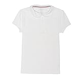French Toast Little Girls' Short Sleeve Peter Pan Collar Polo White XS [並行輸入品]