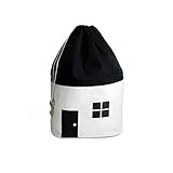 Sunsang おもちゃ収納袋、洗濯物用かご 収納用品、おもちゃのオーガナイザー　玩具/レゴ/ブロックのお片づけ　折り畳み式 軽便的 大容量タイプLovely Houseのデザイン (白)