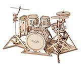 つくるんです® 日本語説明書付 3D ウッドパズル オーナメントシリーズ ドラム