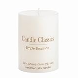 Unscented White 4-inch Pillar Candle [並行輸入品]