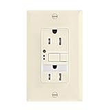 Eaton GFCI Self-Test 15A -125V Tamper Resistant Duplex Receptacle with Nightlight & Standard Size Wa