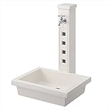トーシン　水栓柱　アーバン2　SC-UB2M-WH　立水栓＋水栓パン（受け）+蛇口セット ホワイト