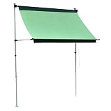 グリーン/オーニング 日よけ シェード Cool Awning 200 幅200cm 日よけスクリーン よしず 伸縮アーム オーニング 日よけ つっぱり 窓 全面シェード サンシェード UVカット