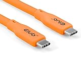 Club 3D USB4 Type-C シリコン ケーブル iPhone15 / 16対応 ビデオ 4K60Hz データ 20Gbps PowerDelivery対応 240W(48V/5A) オス/オス 2m (オレンジ) (CAC-3000)