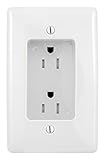Bryant Electric RR1510W Box Mount 1-Gang Recessed TV Connection Outlet Plate with 15 Amp 125V Tamper
