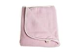 LANACare Organic Merino Wool Toddler Blanket, Soft Pink with Lace Edge by LANACare
