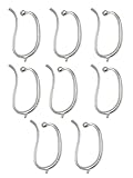 【Crystal Drop】14KG コーティング イヤーカフ 長細タイプ イヤーカフパーツ イヤーフック イヤリング アレルギー対応 ハンドメイド パーツ 部品 手芸 大容量 (シルバー 8個)