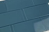 地下鉄ダークアストリアブルーガラスタイル人気キッチンBacksplashes and Bathroom 3x12 (10 Sq Ft Box) SLD-AB30-3x12