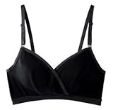 Angeliebe エンジェリーベ マタニティ インナー 授乳 兼用 ブラトップ 下着 産前 産後 ブラジャー 授乳ブラ クロスオープン M ブラック 23710 23710121