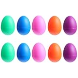 OKUMEYR 10個 キッドクラフトパーカッション楽器おもちゃセット エッグシェイカー 3歳以上対象 早期教育楽器 プレイセット プラスチック製 色とりどりのデザイン