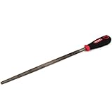 uxcell　円形ヤスリ　ラウンドファイル　プラスチックカバーハンドル　グレー　炭素鋼　ファイリングツール