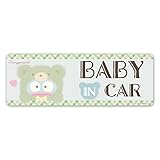 ハンギョドン 着ぐるみクマ 車マグネットステッカー スリム型【BABY IN CAR】ベビーインカー