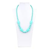 Bumkins Nixi Ellisse Silicone Teething Necklace, Turquoise by Bumkins [並行輸入品]