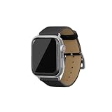 [BONAVENTURA] AppleWatch用 レザーバンド(アダプター:シルバー) シュリンクレザー【38mm/40mm/41mm/42mm, M/Lサイズ】 ([ブラック ] T40LSV-BK)