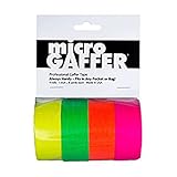 microGAFFER マイクロガッファー 4本セット 24mm幅×7m巻 ガッファーテープ (蛍光4色：イエロー/グリーン/オレンジ/ピンク) 布製テープ 米国製 正規品
