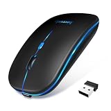 マウス 無線 Bluetooth5.3 ワイヤレスマウス 【2025極薄型モデル＆Type-C充電式】 静音 3DPIモード ブルートゥース 2.4GHz 2.4GHz 節電モデル 7色ライト光学式 持ち運び便利 スリープモード 簡単接続 小型 高耐久性 パソコン オフィス ゲーム Mac/Windows/Surface/PC/Macbookに対応 (ブラック)