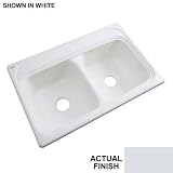 チェサピーク差し込み式アクリル33 x 22 x 9で。3-holeダブルボウルキッチンシンクinスターリングシルバー