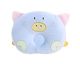 かわいいピギーコットン新生児枕防止フラットヘッド枕0-1歳の青