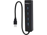 StarTech.com 4ポート SuperSpeed USB3.0ハブ ポータブルミニUSB Hub 接続ケーブル内蔵 ブラック ST4300PBU3