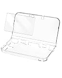 3DS LL 用 クリア保護ケース｜透明 PC ハードシェル｜上下画面用 PET保護フィルム2枚付き