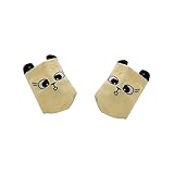 Lovoski 赤ちゃん　子供　ローカット　猫柄　コットン　靴下　ソックス　滑り止め　 防臭　全3色2サイズ選べる - イエロー, S