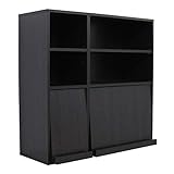 ディスプレイラック フラップチェスト＆シェルフ 収納 書棚 ダークブラウン TCP306-DBR J-Supply