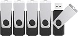 TOPESEL 5 Pack 32GB USB Flash Drives Flash Drive Flash Memory Stick Swivel USB 2.0 (32G, 5PCS, Black)