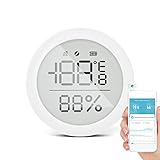 Irishom スマート湿度計温度計屋内温度および湿度センサー（アプリコントロール付き）大型LCDディスプレイホームリモートモニターデータロ