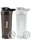 Futai(フタイ) プロテインシェイカー ブラック&グレー 700ml 2個セット