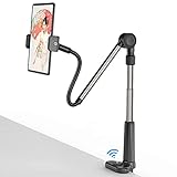 アームスタンド タブレット スタンド アーム スマホスタンド ipadスタンド ベッドサイド Bluetoothリモコン付き 俯瞰撮影 折畳