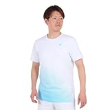 [ルコックスポルティフ] 半袖ゲームシャツ Tシャツ プリントゲームシャツ テニス UV CUT(UPF50+) SUNSCREEN JTA公認 グラデーション 公式 半袖 サンスクリーン 試合 練習 WH