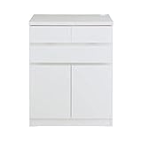 デスクサイドキャビネット　　ホワイト　扉