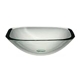 Decolav 1139T-TCR Translucence Square Glass Vessel Sink, Transparent Crystal [並行輸入品]