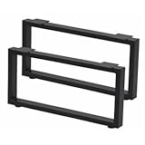 テーブルキッツ テーブル用角枠脚 【ロータイプ 2本組 ブラック】 スチール製 アジャスター付き 〔DIYキット 什器〕 脚のみ