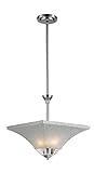 Z-Lite 319P Pershing Two Light Pendant Light, Steel Frame, Polished Nickel Finish and White Watermar