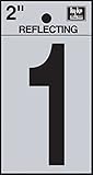 Hy-Ko RV-25/1 Vinyl Self-Stick Reflective Number, 2', Black [並行輸入品]