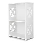 本棚 カラーボックス 透かし彫り 2段 収納ラック コーナー棚 シェルフ 簡単組立 木材・プラスチック複合材 SGS認証 ホワイト