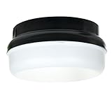 Sunlite 49008-SU LFX/DOD/PTR/BK/WH/40K Decorative Outdoor LED Protek Round Polycarbonate Fixture, Bl