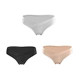 Liebeye マタニティショーツ　3枚入り　ラージサイズ　ローウエスト　コットン　妊婦用　妊娠　ブリーフ　快適　下着 ブラック+グレー+スキンカラー XL