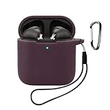 For MARSHALL MINOR IV 用 ケース カバー 【KONXISA】ワイヤレスイヤホン ケース シリコン素材 着用しやすい 耐衝撃 防水防塵 ウォッシャブル（カラビナ付き+ストラップ付き ） 装着充電可能 持ち運びがしやすい（レッド）