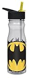 Zak! Designs Tritan Water Bottle with Flip-Up Spout and Straw featuring Batman Graphics, Break-resis