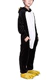 Aivtalk Penguin Animal Kids Girl Boy Flannel Pajamas One-Piece Sleepwear - Height:115-125cm/45.2-49.