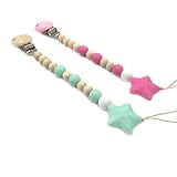 Kissteether 2pcs 食品グレードの材料のジュエリーネックレスDIY工芸おしゃぶり赤ちゃんのおしゃぶりをかむ赤ちゃんのおしゃぶりクリップBPAの無料シリコーンビーズ歯 (color 10)