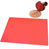 Ailunate スタンプシート A4 ゴム レーザー加工 ゴム印 判子 印鑑 はんこ ハンコ 作成 彫刻 刻印 レッド 厚さ2.3mm