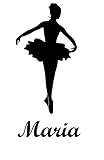 バレリーナMaria名Letters Childrens部屋ビニール壁アートステッカーデカール
