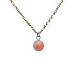 深海珊瑚 約5.9mm珠 ペンダント 14KGFチェーン