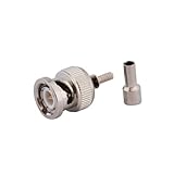 Superbat BNC圧着コネクタ BNCオス・プラグ LMR100・1.13mmケーブル対応 5個セット BNC-P【高品質 超低損失】【安心の30日間保証付き】